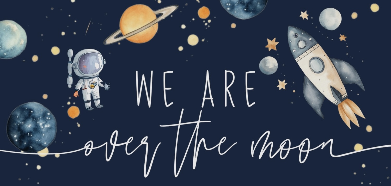 Header to invite that reads 'We are over the moon'